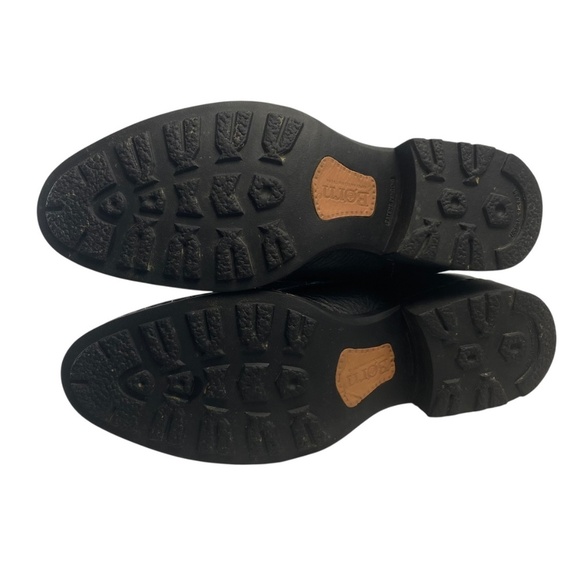 BORN Unisex Shavano Western Black Pebble grained Leather Pull-on Boots - Picture 9 of 11